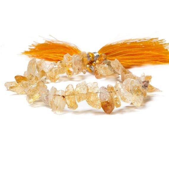 Citrine top drilled Natural Crystal Beads 8 inch 32 pieces - The Bead Traders