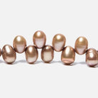 Coffee Top Drilled Oval Freshwater Pearls 16 inch 78 pcs - The Bead Traders