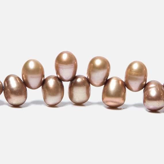 Coffee Top Drilled Oval Freshwater Pearls 16 inch 78 pcs - The Bead Traders