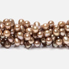 Coffee Top Drilled Oval Freshwater Pearls 16 inch 78 pcs - The Bead Traders