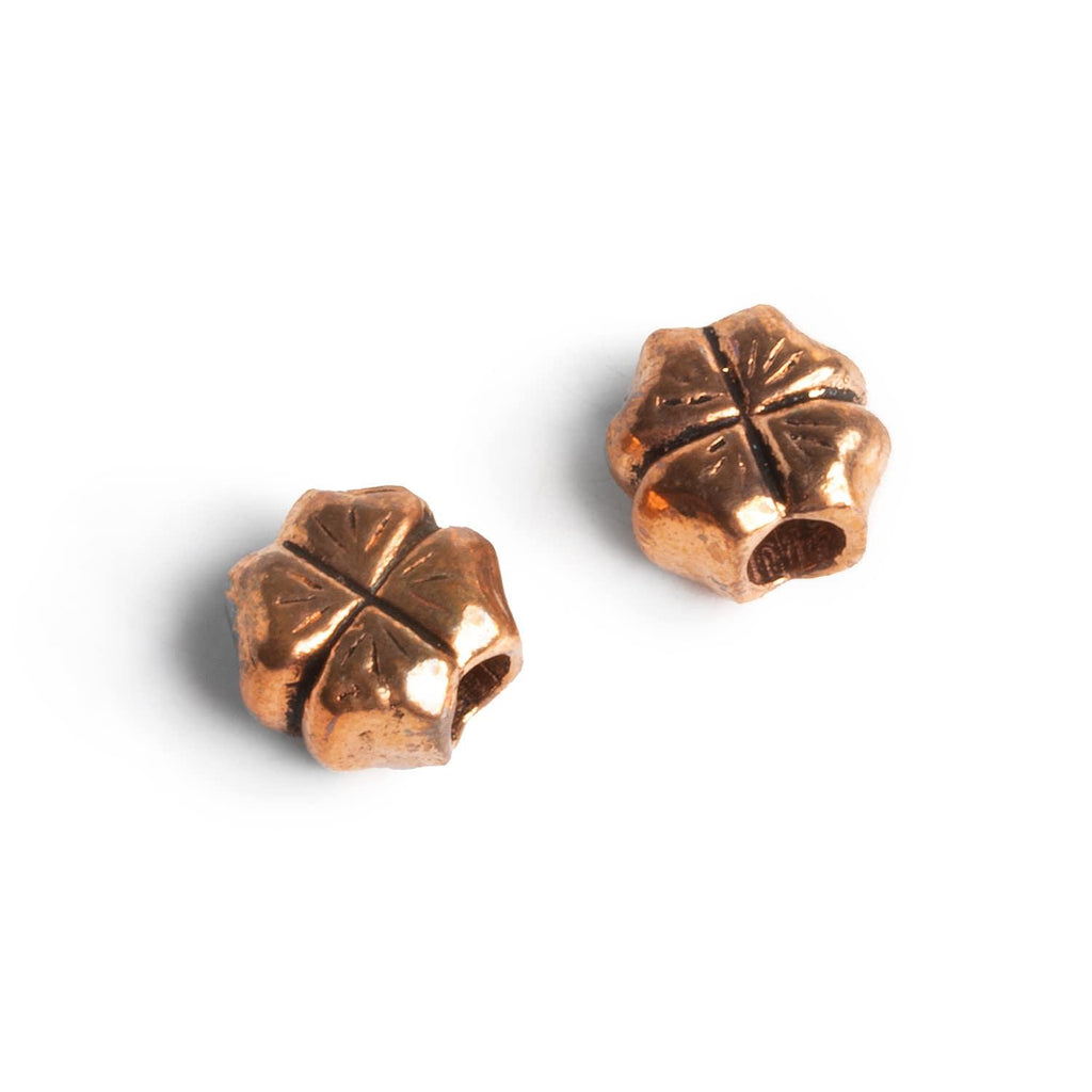 Copper 4 Leaf Clover Large Hole Focal Bead Set of 2 - The Bead Traders