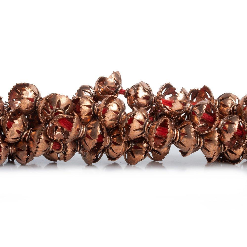 Copper Bead Caps 8 inch 38 pieces - The Bead Traders