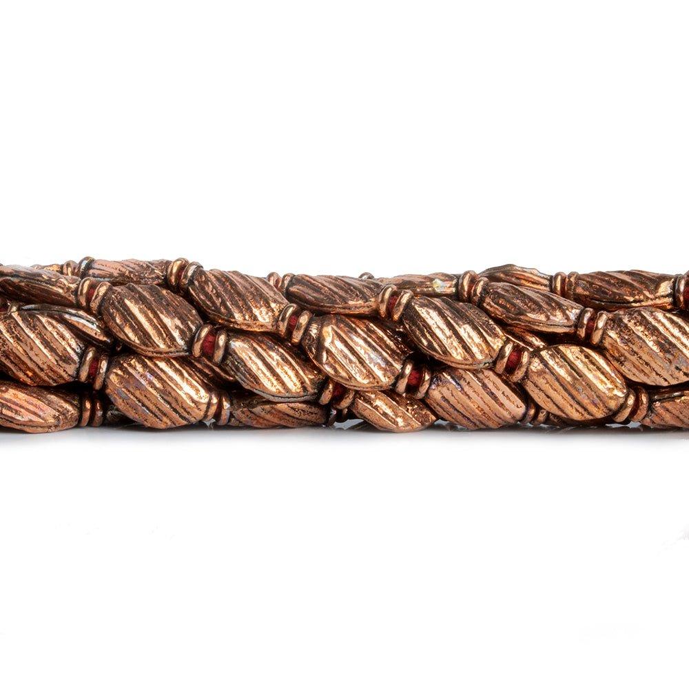 Copper Bicone Beads 8 inch 18 pieces - The Bead Traders