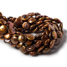 Copper Coin Freshwater Pearls 15.5 inch 31 pieces 12-13mm - The Bead Traders