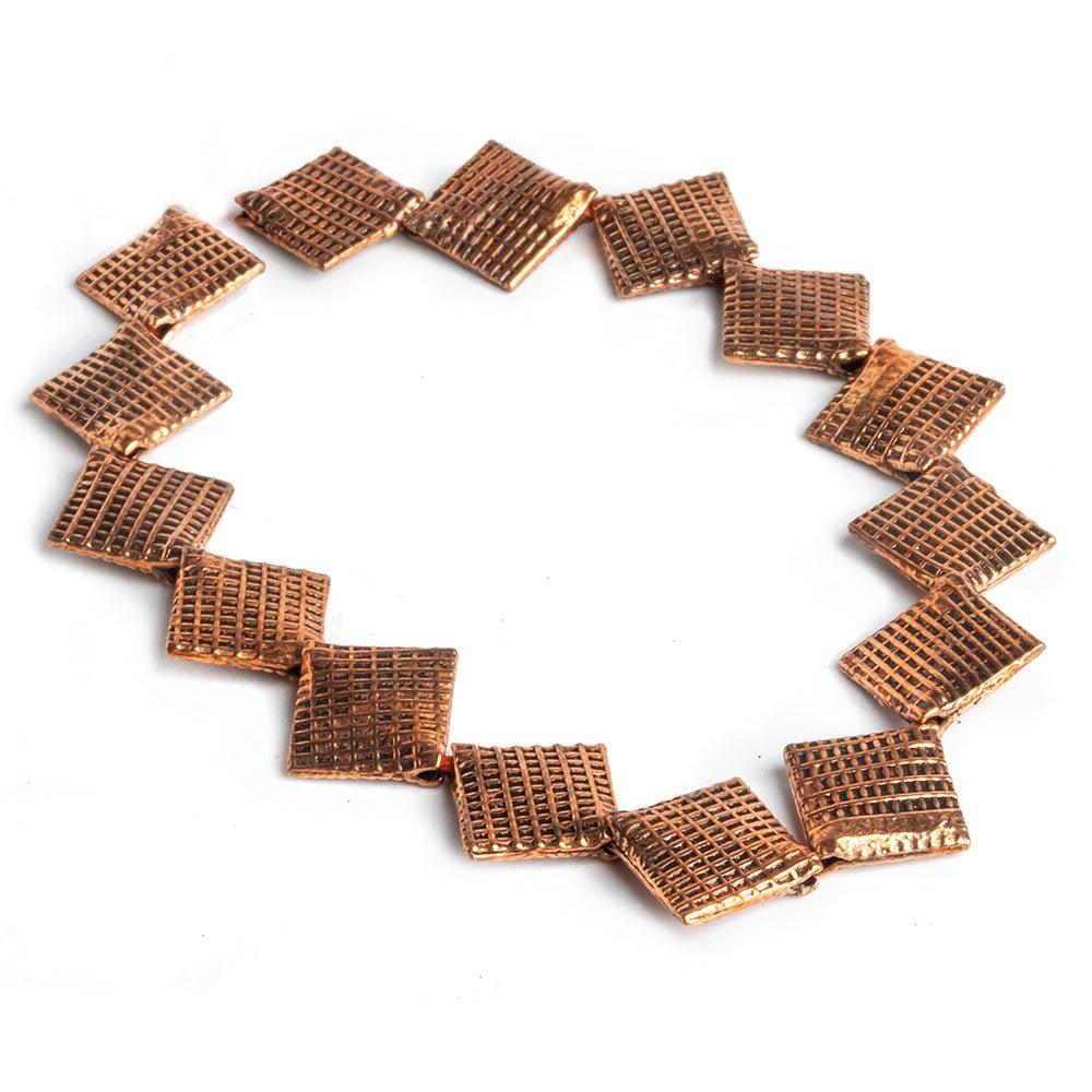 Copper Corner Drilled Square Beads 8 inch 16 pieces - The Bead Traders