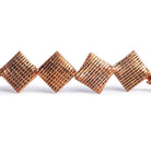 Copper Corner Drilled Square Beads 8 inch 16 pieces - The Bead Traders