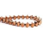 Copper Fancy Pyramid Beads 8 inch 21 pieces - The Bead Traders
