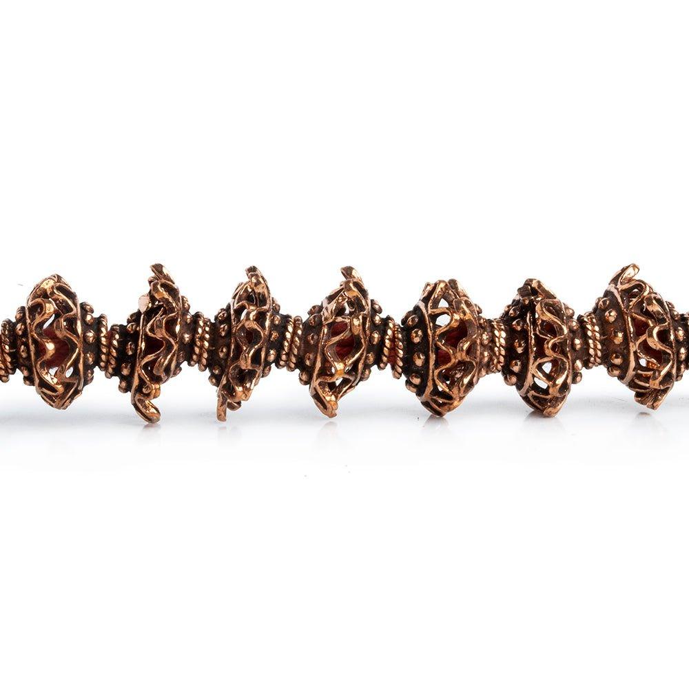 Copper Fancy Ribbon Bead Caps 8 inch 36 pieces - The Bead Traders