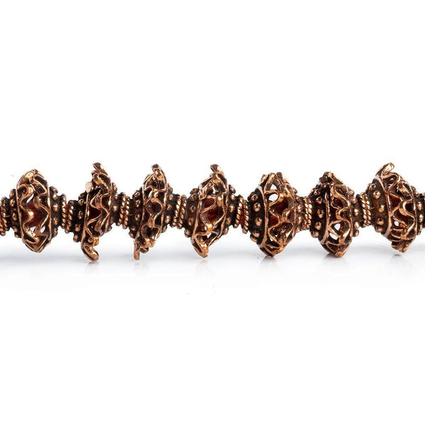 Copper Fancy Ribbon Bead Caps 8 inch 36 pieces