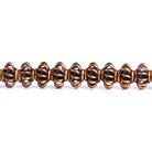 Copper Fancy Rondelle Beads 8 inch 38 pieces - The Bead Traders