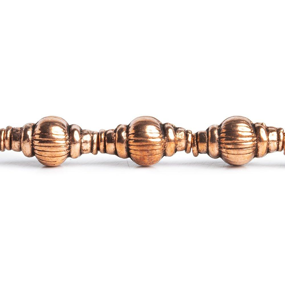 Copper Fancy Shape Beads 8 inch 14 pieces - The Bead Traders