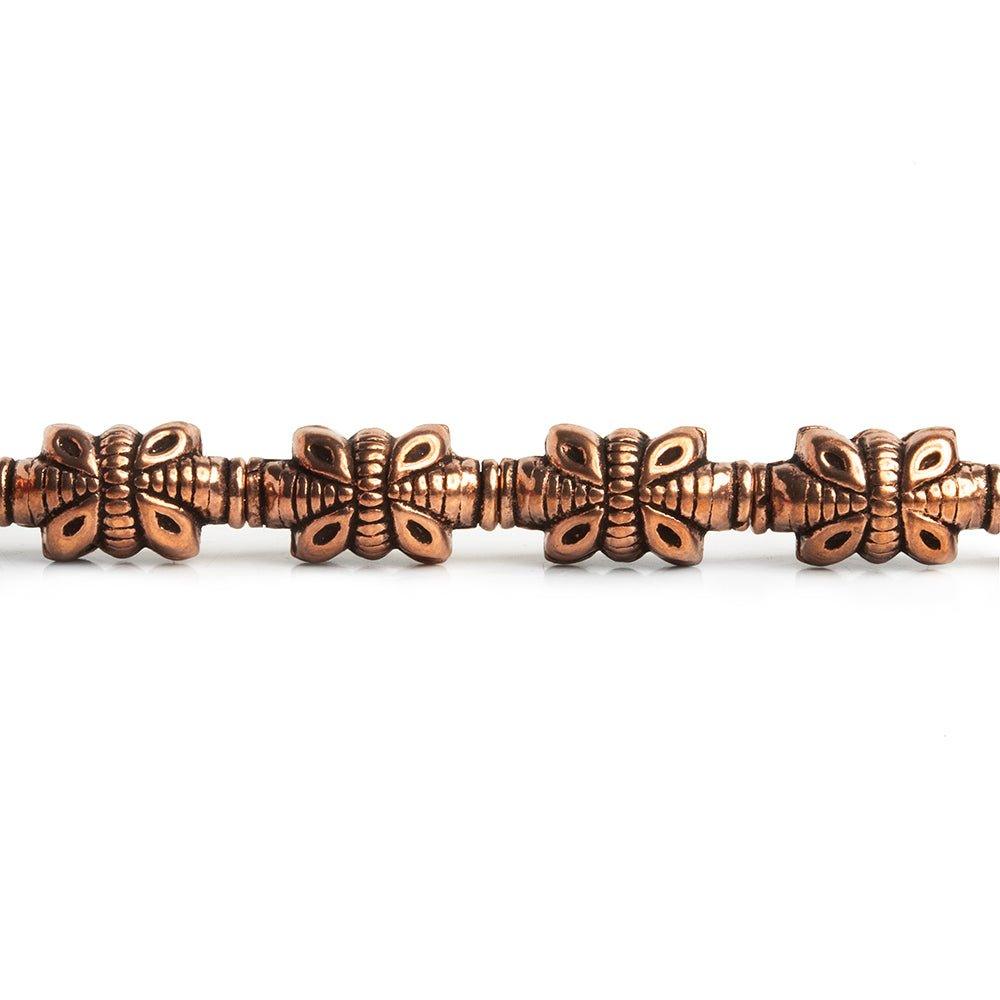 Copper Flower Bicone Beads 8 inch 15 pieces - The Bead Traders