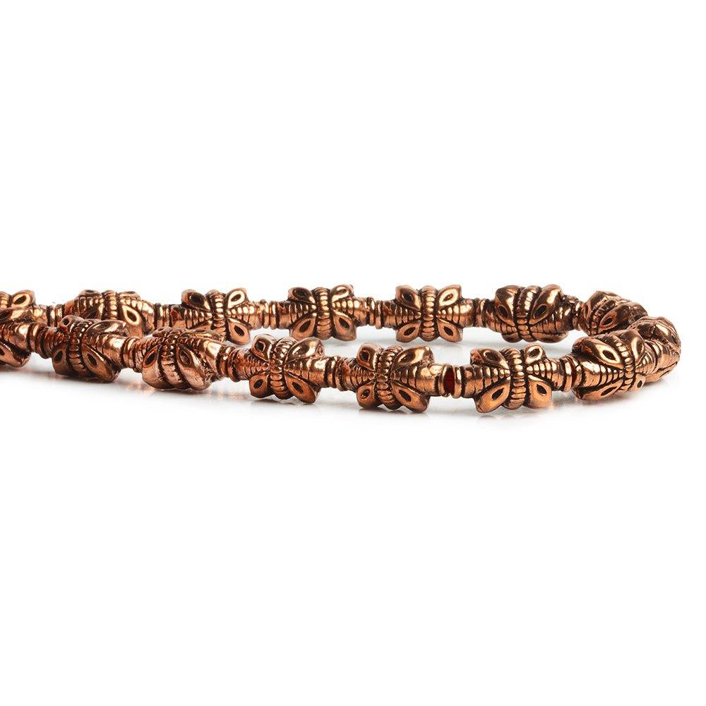 Copper Flower Bicone Beads 8 inch 15 pieces - The Bead Traders