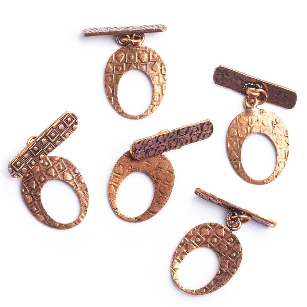 Copper Oval Toggles Set of 5 - The Bead Traders