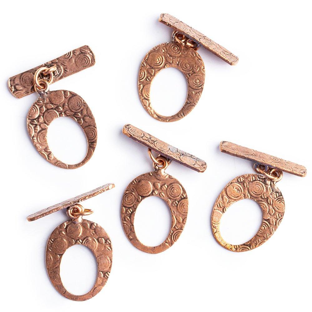 Copper Oval Toggles Set of 5 - The Bead Traders