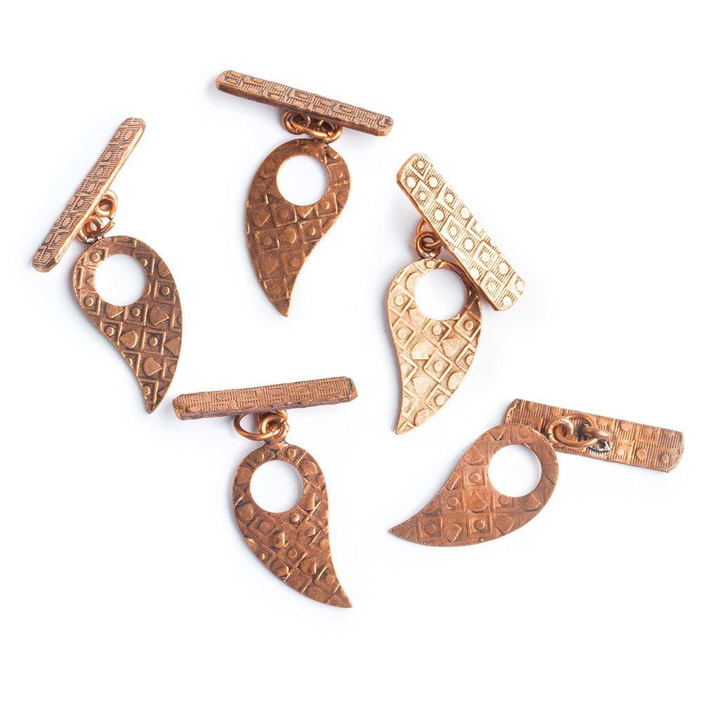 Copper Paisley Toggles Set of 5 - The Bead Traders