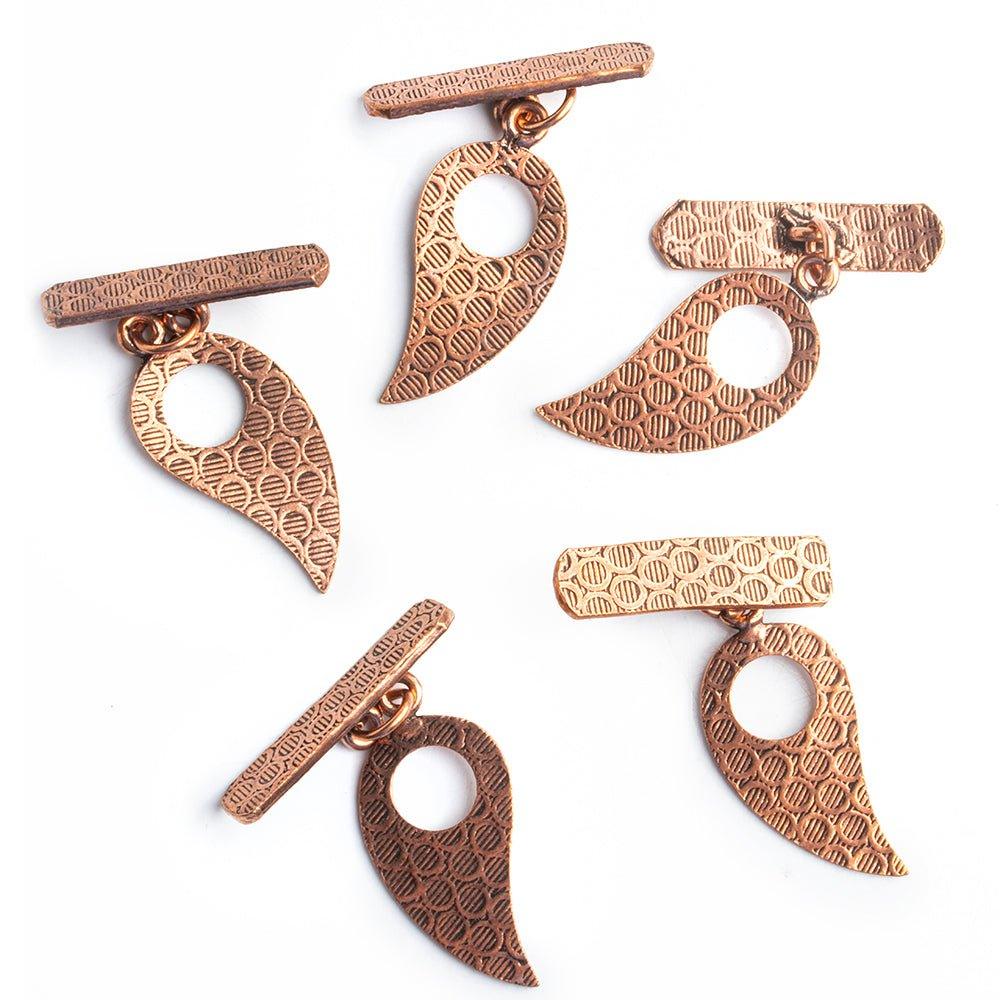 Copper Paisley Toggles Set of 5 - The Bead Traders