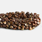 Copper Peacock Keshi Straight-Drilled Pearls 15 inch 40 pieces - The Bead Traders