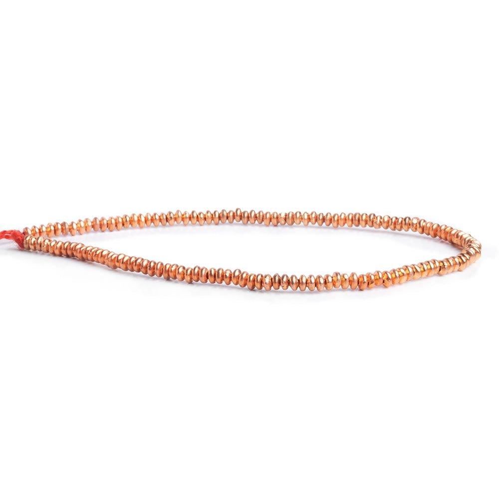 Copper Rondelle Beads 8 inch 120 pieces - The Bead Traders