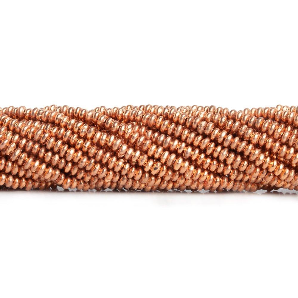 Copper Rondelle Beads 8 inch 120 pieces - The Bead Traders