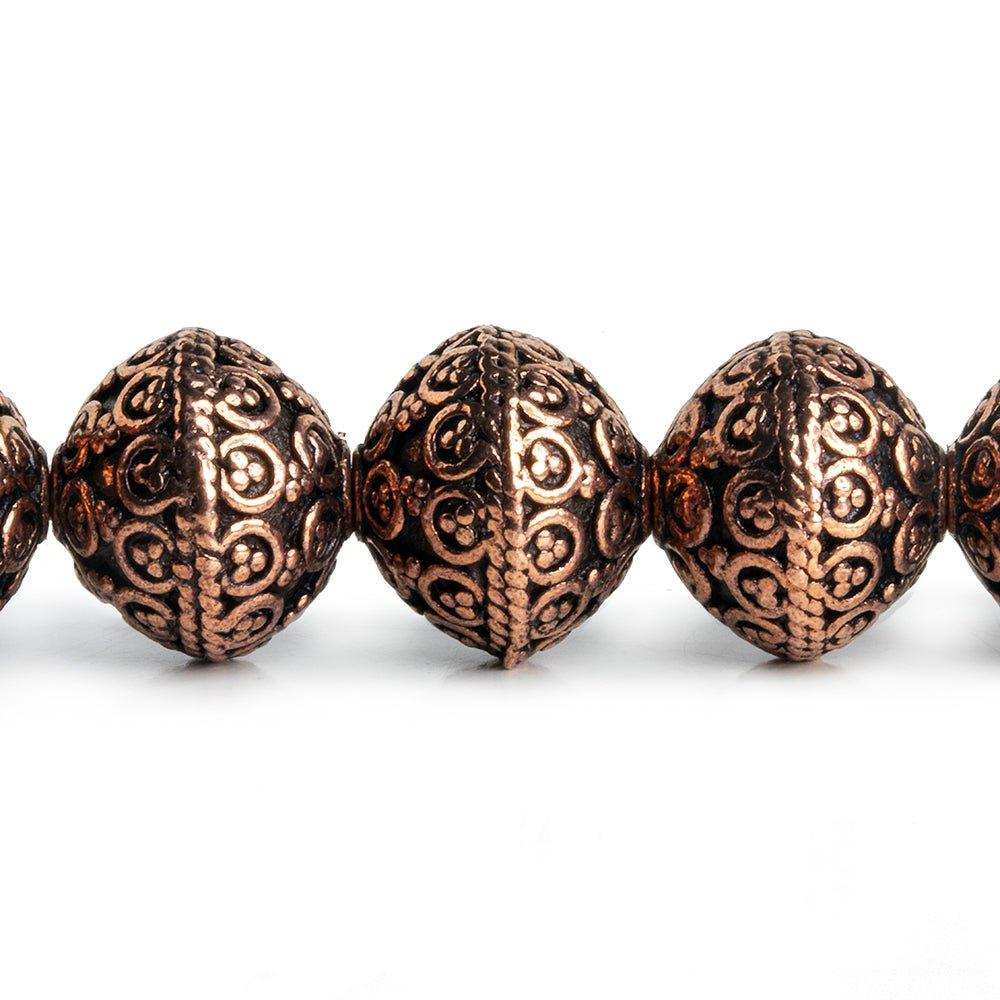 Copper Round Beads 8 inch 17 pieces - The Bead Traders