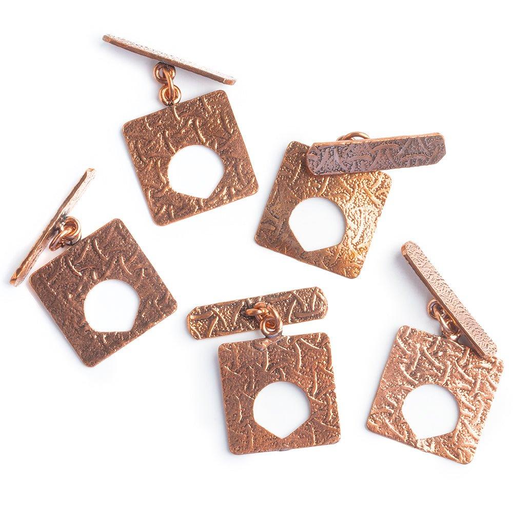 Copper Square Toggles Set of 5 - The Bead Traders