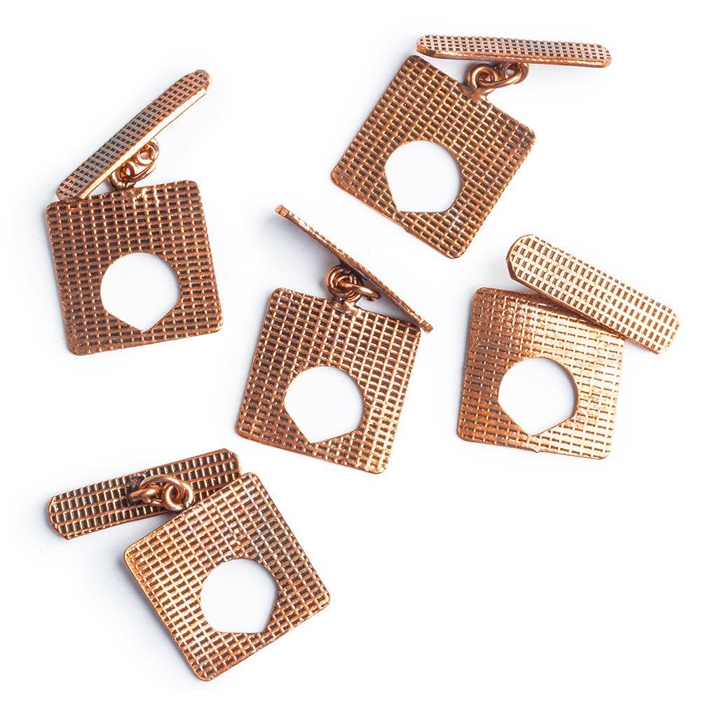 Copper Square Toggles Set of 5 - The Bead Traders