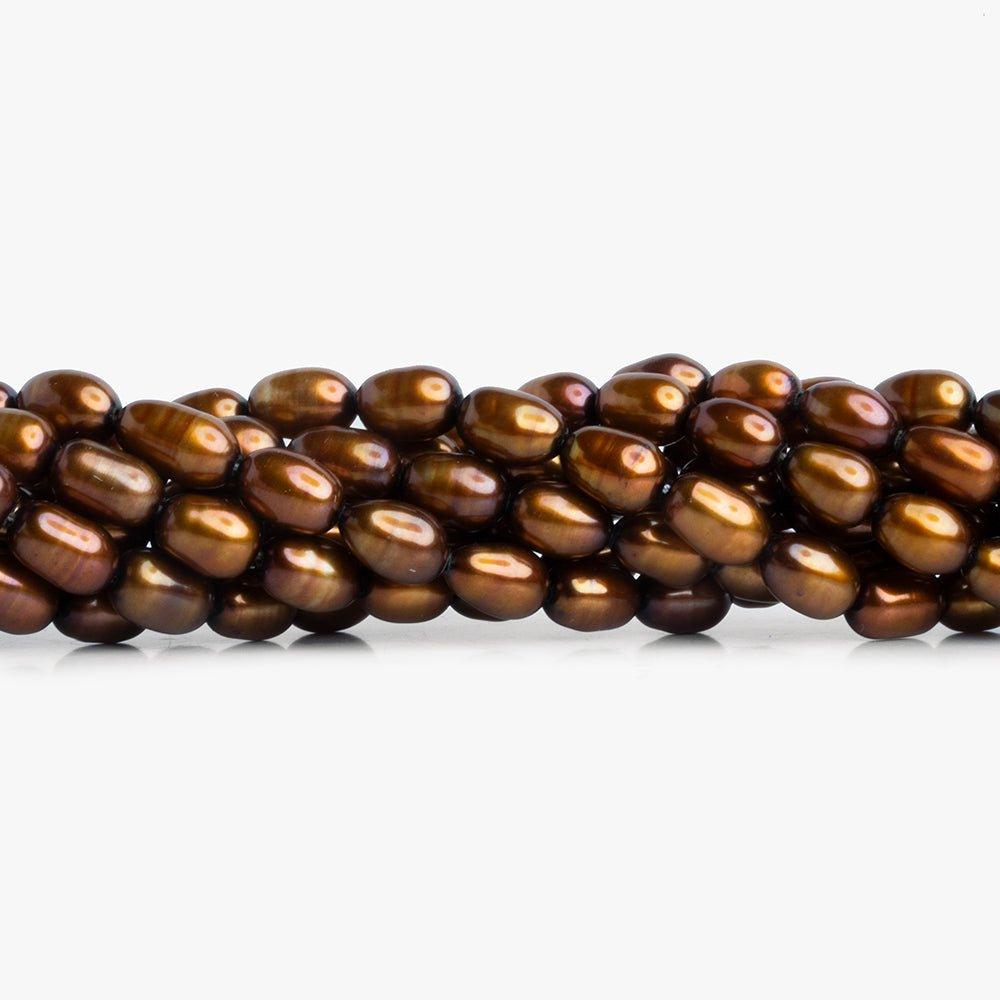 Copper Straight Drill Oval Pearl 15 inch - The Bead Traders