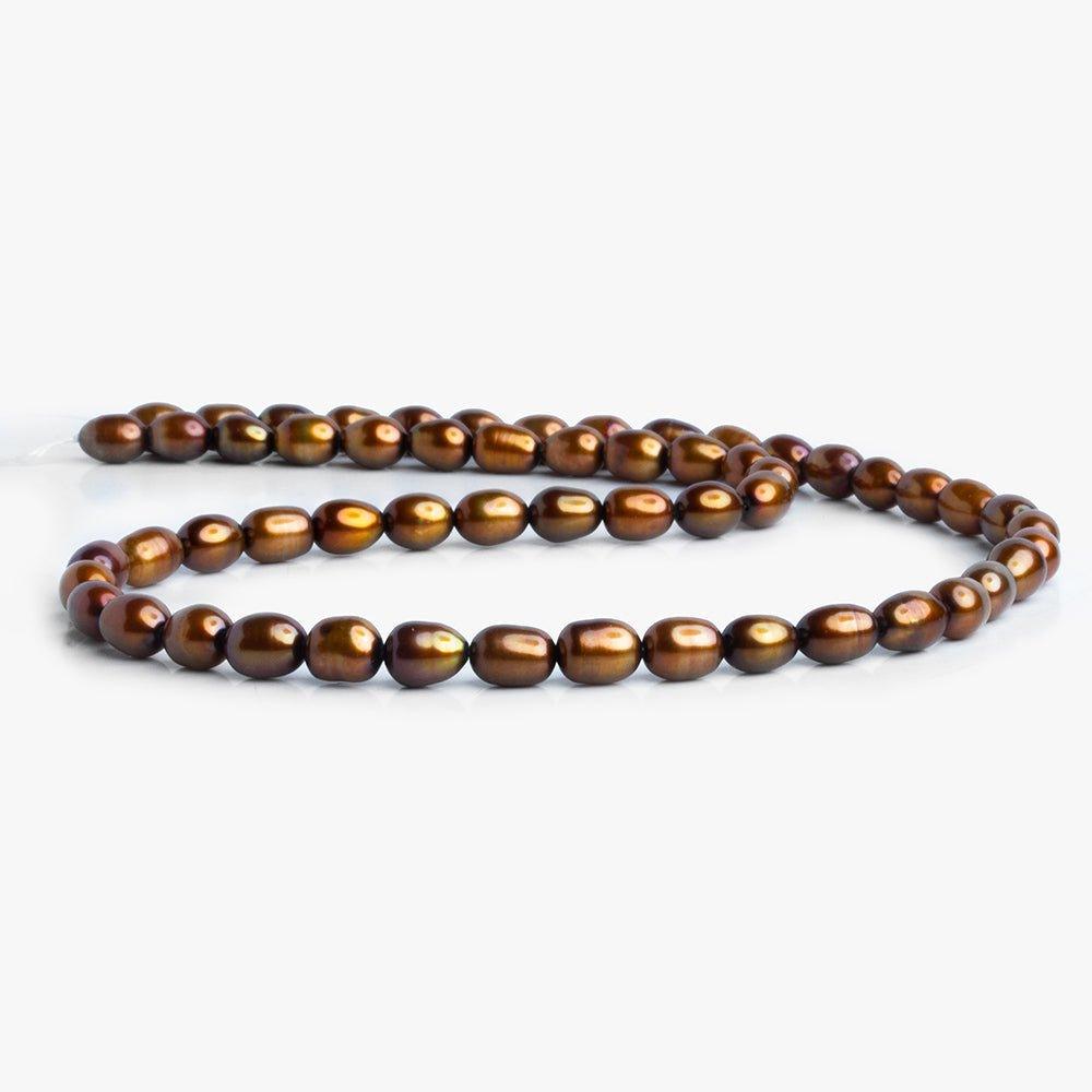 Copper Straight Drill Oval Pearl 15 inch - The Bead Traders