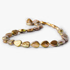 Coppery Green Freshwater Pearls Straight Drilled 14-15mm Pears - The Bead Traders
