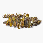 Coppery Green Side Drilled Biwa Pearls 16 inch 67 pieces - The Bead Traders