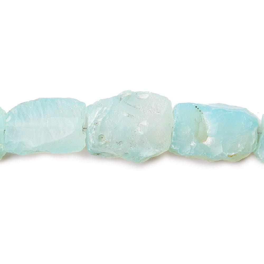 Cornflower Blue Agate Beads Tumbled Hammer Faceted Rectangles - The Bead Traders