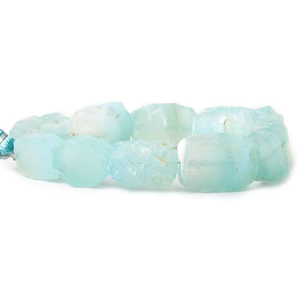 Cornflower Blue Agate Beads Tumbled Hammer Faceted Rectangles - The Bead Traders