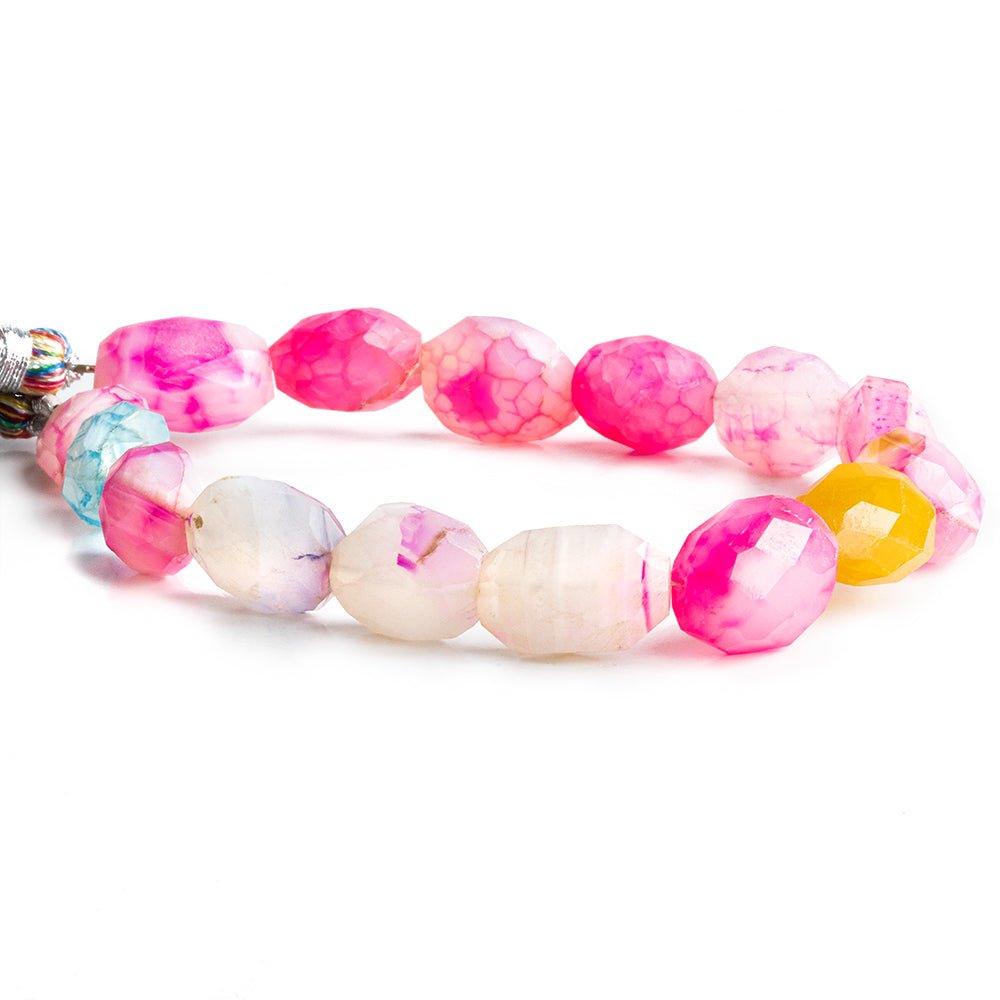 Crackled Multi Color Chalcedony Faceted Nugget Beads 8 inch 14 pieces - The Bead Traders