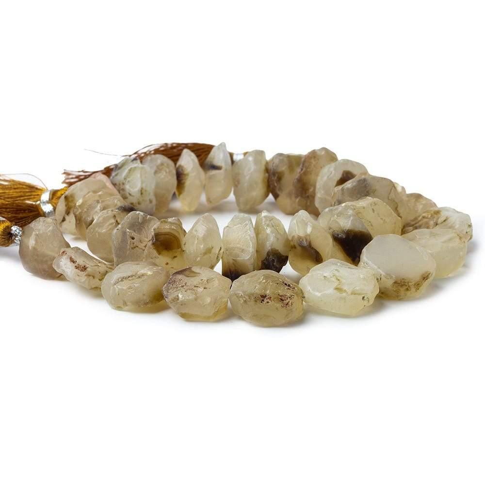 Cream Agate Beads Hammer Faceted Beads - Lot of 2 - The Bead Traders