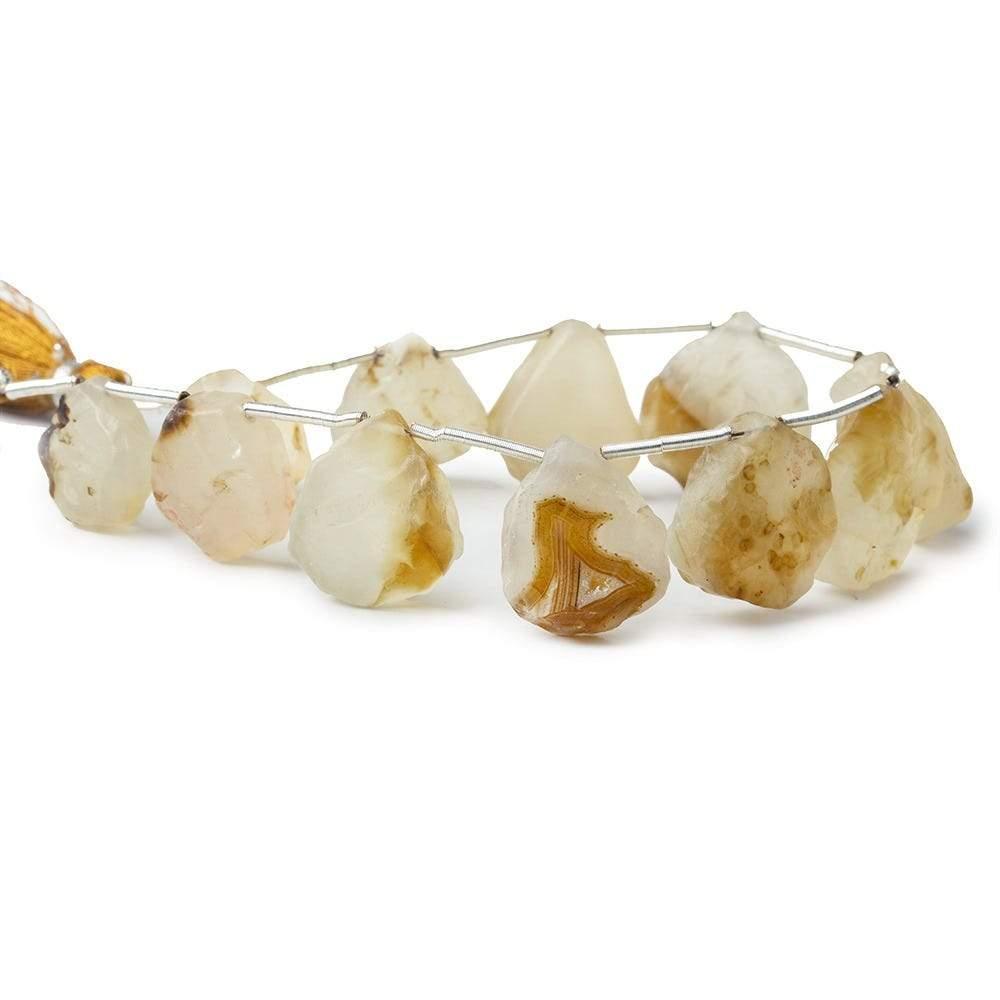 Cream Agate Beads Hammer Faceted Pear - The Bead Traders