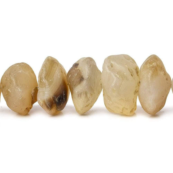 Cream Agate Tumbled Chip Hammer Faceted Disc Beads 8 inch 22 pieces