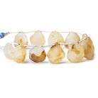 Cream Agate Tumbled Hammer Faceted Pear Beads 7 inch 11 pieces - The Bead Traders