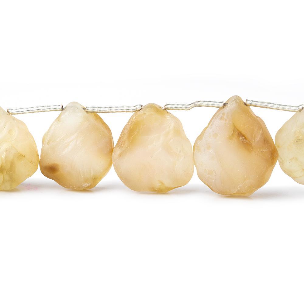 Cream Agate Tumbled Hammer Faceted Pear Beads 7 inch 11 pieces - The Bead Traders