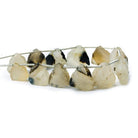 Cream & Black Agate Tumbled Chip Hammer Faceted Trillion Beads 8 inch 11 pieces - The Bead Traders