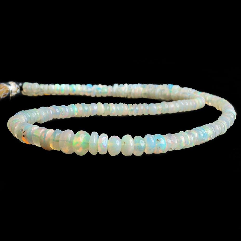 Cream Ethiopian Opal Plain Rondelle Beads 16 inch 175 pieces - The Bead Traders
