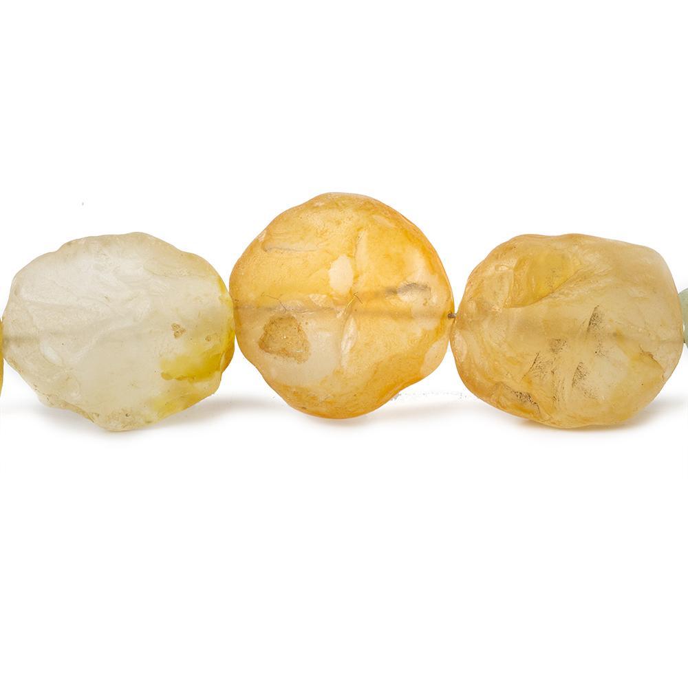 Cream & Gold Agate Tumbled Hammer Faceted Multi Shape Beads 8 inch 11 pieces - The Bead Traders