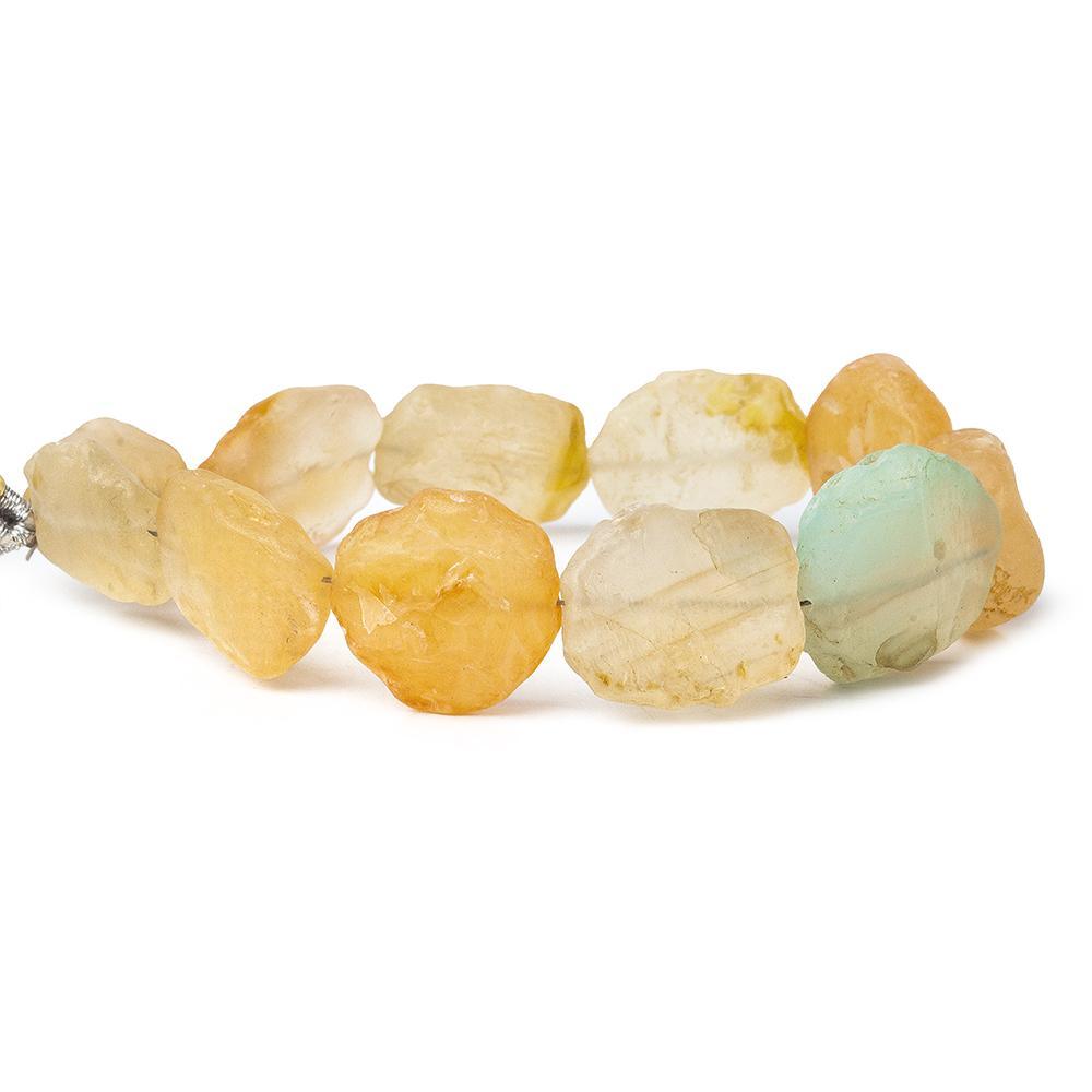 Cream & Gold Agate Tumbled Hammer Faceted Multi Shape Beads 8 inch 11 pieces - The Bead Traders