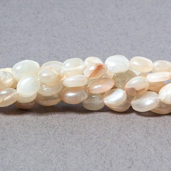 Cream Moonstone plain nugget oval 13 inch 35 beads - The Bead Traders