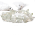 Cream Moonstone side drilled Faceted Cushions 7 inch 17 Beads - The Bead Traders