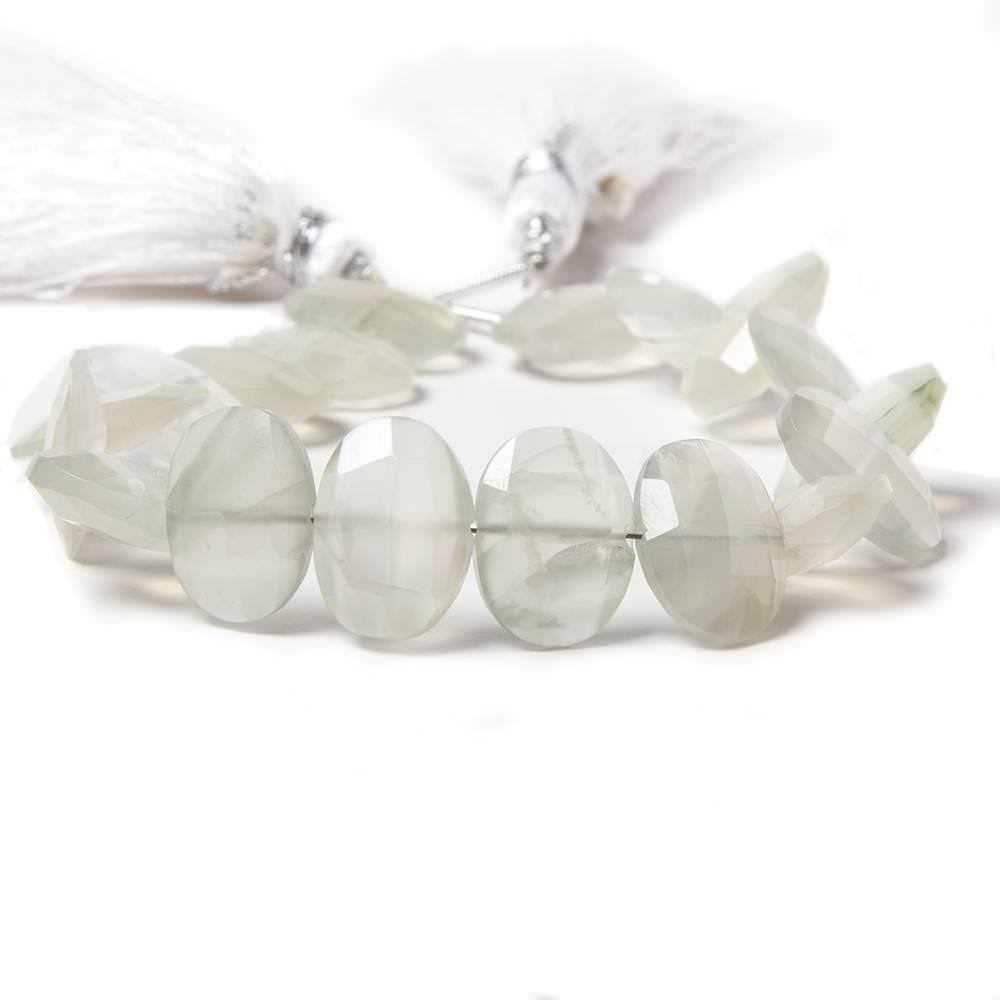 Cream Moonstone side drilled Faceted Cushions 7 inch 17 Beads - The Bead Traders