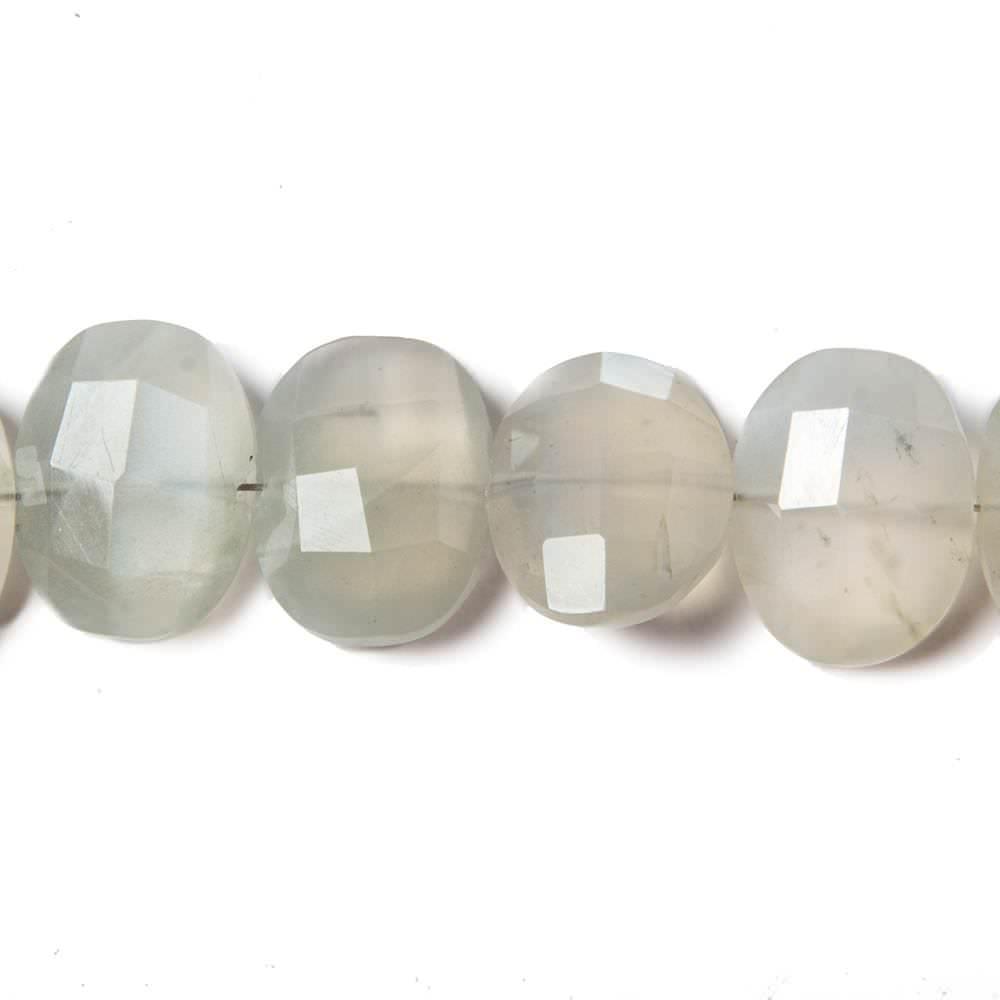 Cream Moonstone side drilled Faceted Cushions 7 inch 17 Beads - The Bead Traders