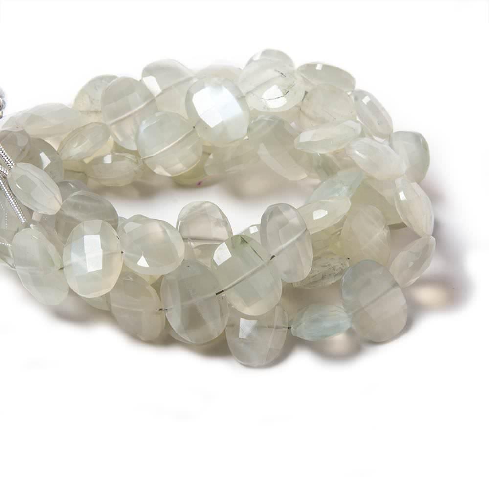 Cream Moonstone side drilled Faceted Cushions 7 inch 17 Beads - The Bead Traders