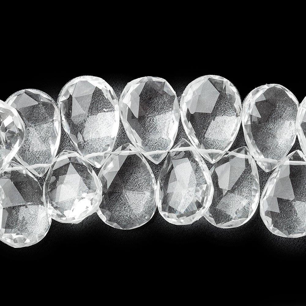 Crystal Quartz Beads Faceted 16x11-17x13mm Pears, 8" length, 40 pcs - The Bead Traders