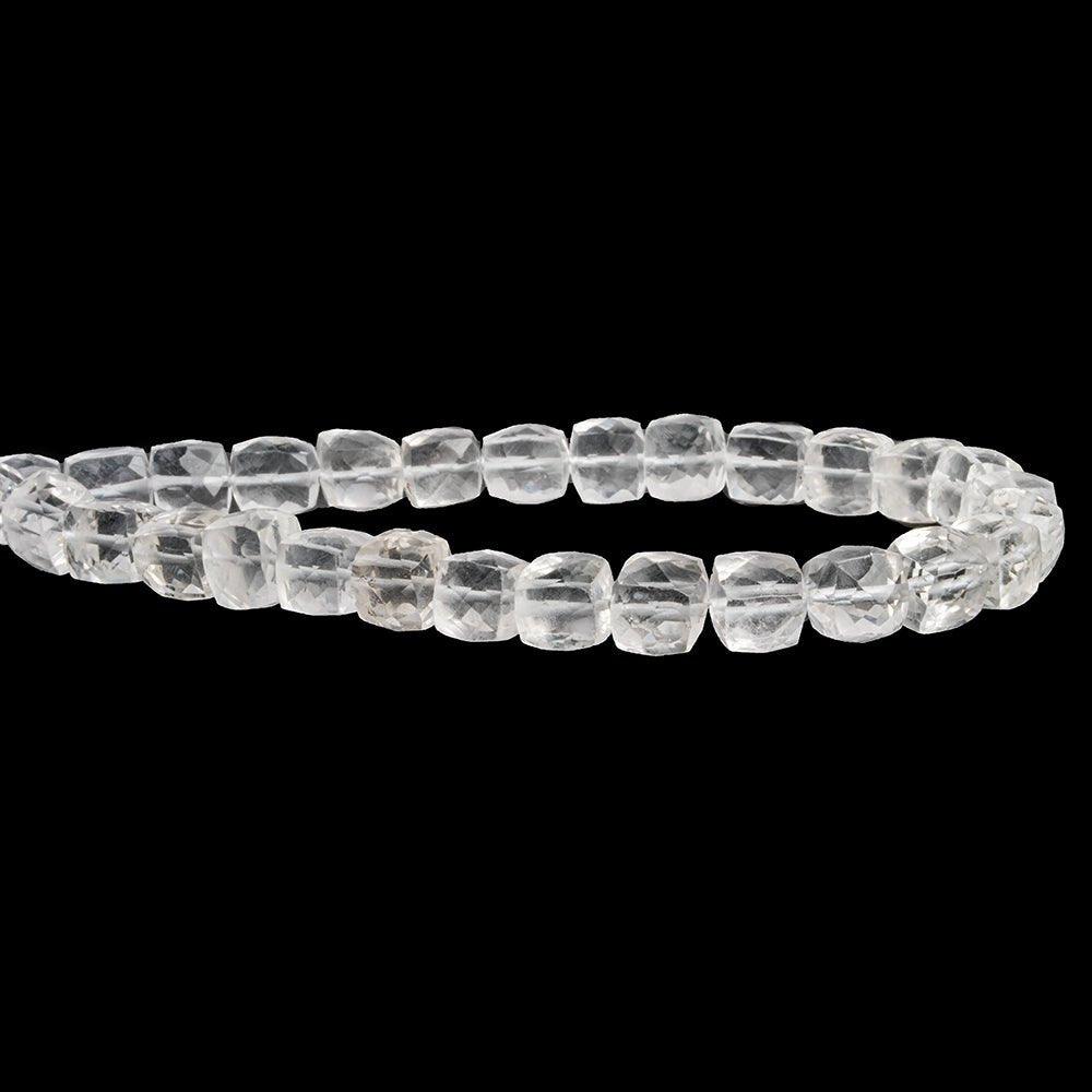 Crystal Quartz Faceted Cube Beads 8 inch 30 pieces - The Bead Traders